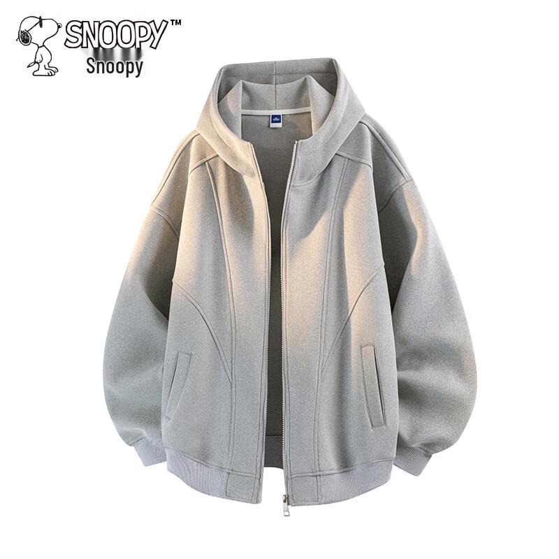 SNOOPY Men's Heavyweight Hooded Cardigan Jacket