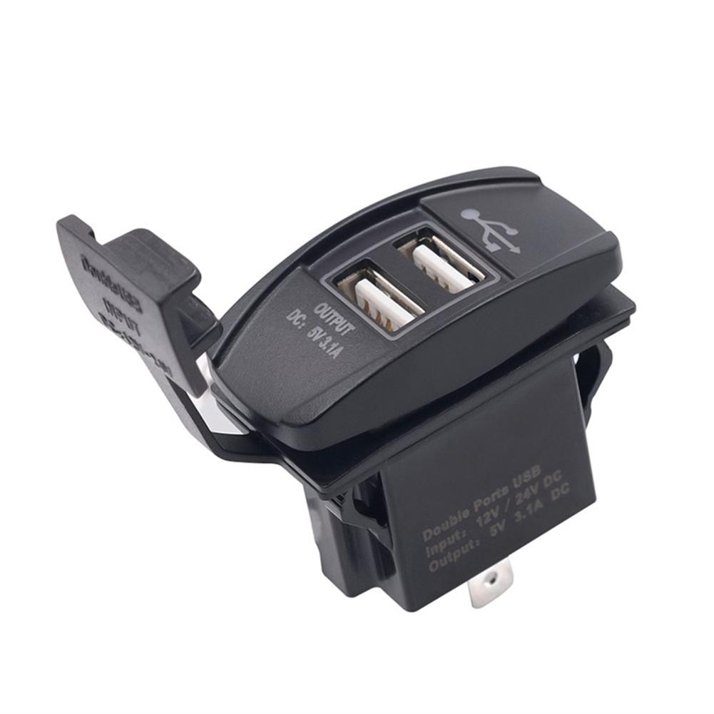 5V 3.1A Dual USB Car Motorcycle Charger Socket Adapter Power Outlet
