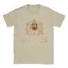 MOROCCO FLAG ON MOROCCAN EMBLEM IN GOLDEN Men T Shirt  Awesome Tees Short Sleeve Crewneck TShirts 100 Cotton Plus Size Clothes