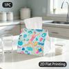 1pc Tissue Box, Flat Swimming Summer Fun Vibes Pattern, 2D Flat Printing, Lightweight, Can Be Washed, Napkin Box, for Dining Table