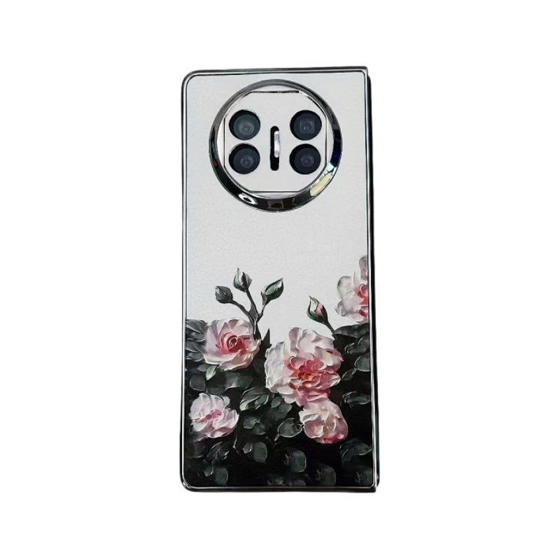 OPPO Find N5 & Huawei Mate X6/X5 Leather Pattern Electroplated Protective Phone Case