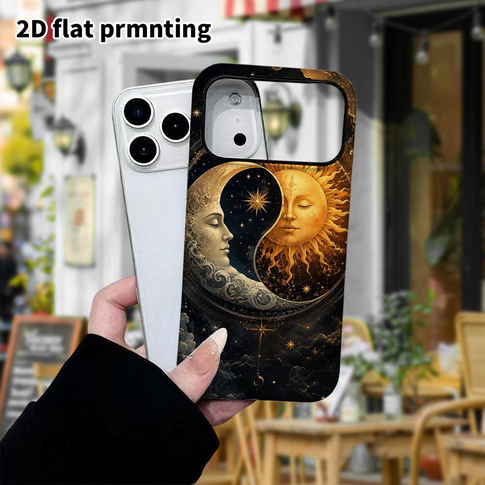 Phone Case: 2D Flat Design Suitable for iPhone 18, 17, 16, 15, 14, 13 Pro Film Protective Case, Couple Style, Yin-yang Tarot, Christmas and Halloween