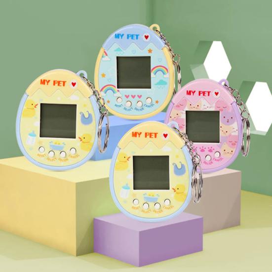 Jucărie electronică pentru animale de companie cu breloc 168 de animale Mini mașină digitală pentru animale de companie Consolă de jocuri virtuală pentru animale de companie portabil Rucsac Pandantiv Copii Adulti Cadouri de aniversare