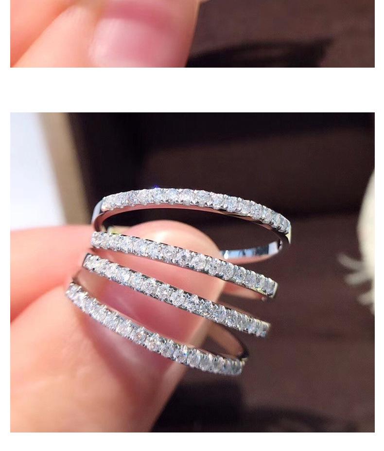 18K Rose Gold s925 Sterling Silver Cubic Zirconia Index Finger Ring for Women – Simulated Diamond Tail Ring