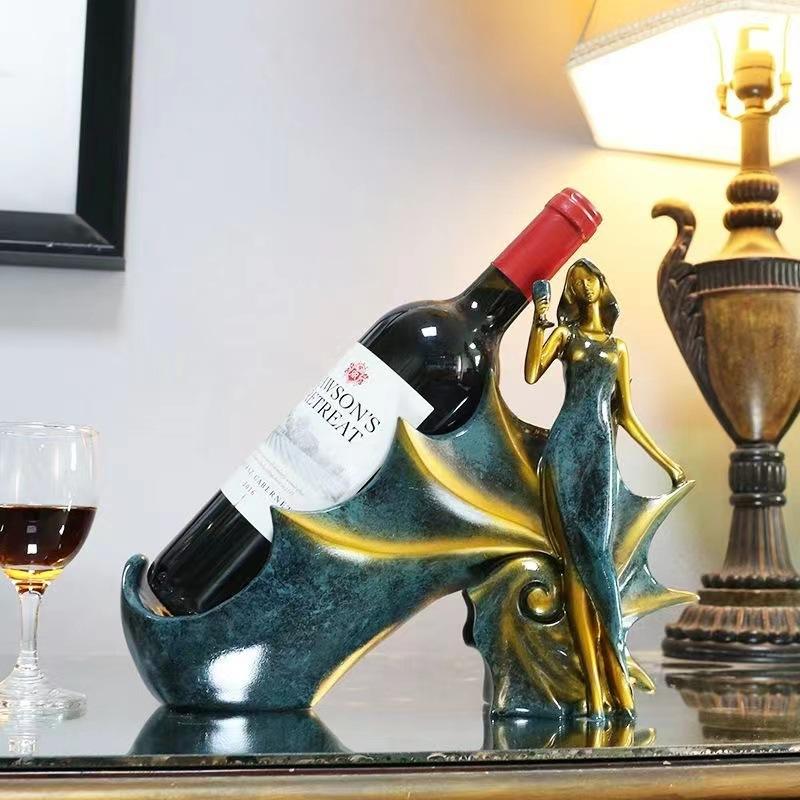 Europäisches leichtes Luxus-Weinregal, Dekoration, kreatives Wohnzimmer, Weinschrank, Tischdekoration, Einweihungsgeschenk