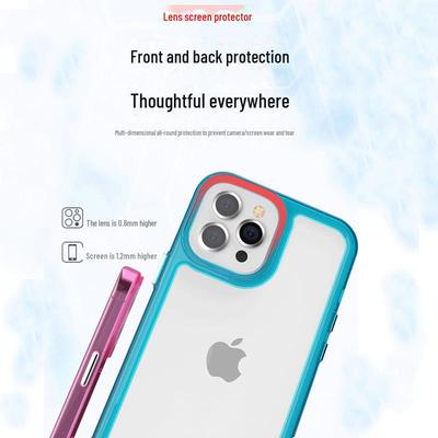 Transparente, staubdichte Hülle mit Hautgefühl für Apple iPhone 12/13/14 Pro Max mit zweifarbigem Design