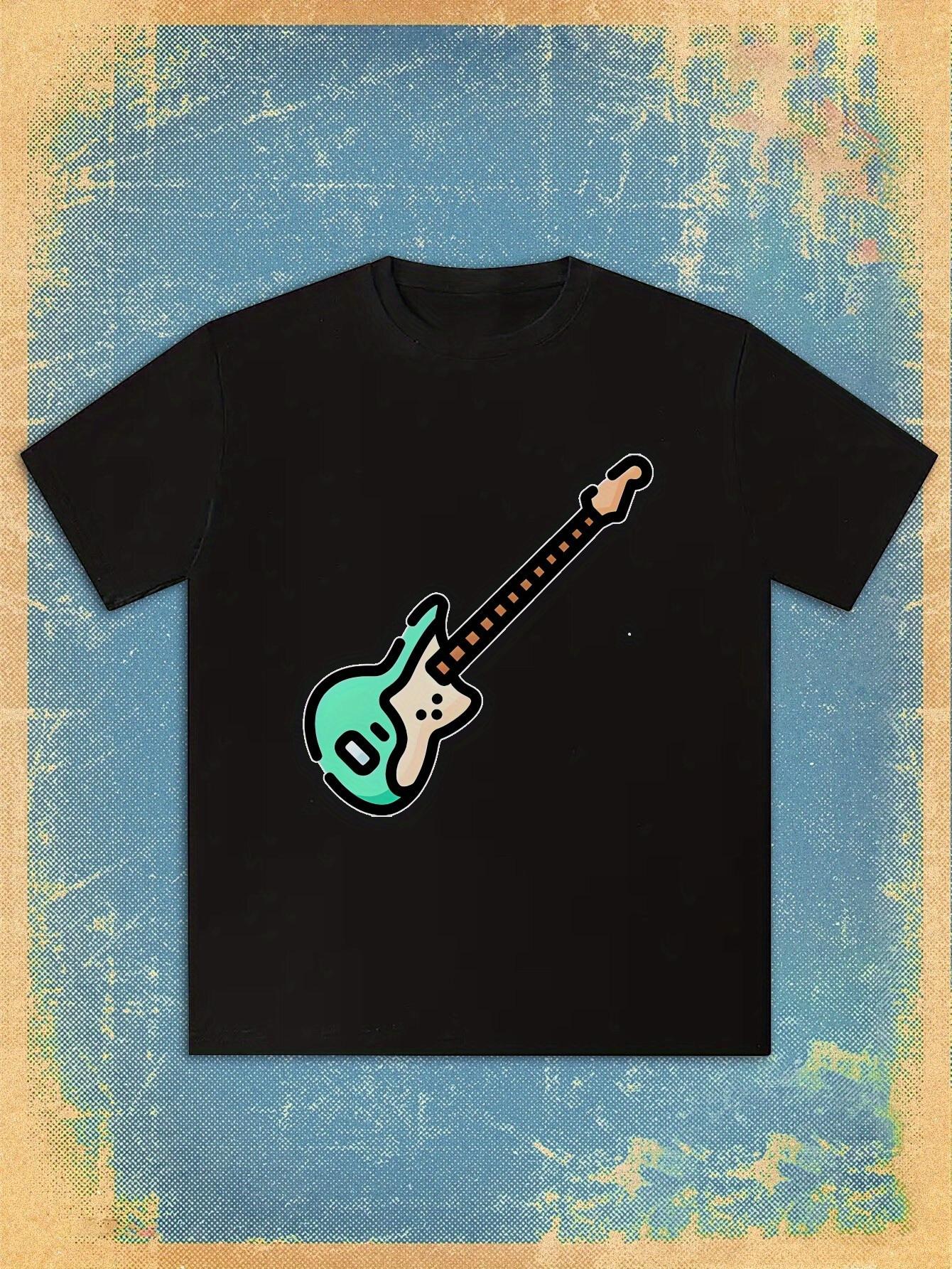 T-shirt The Kinks & The Who Graphic - Punk Rock Band Design with Electric Guitar Print XS