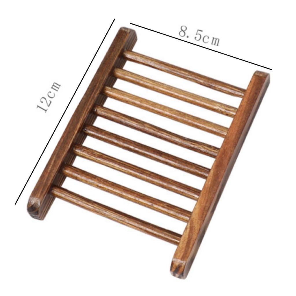Pack of 5 Wooden Soap Dish: Punch-free Adhesive - Simple Drainage Design Soap Rack for Bathroom Shower Organizer and Home Essentials/brown