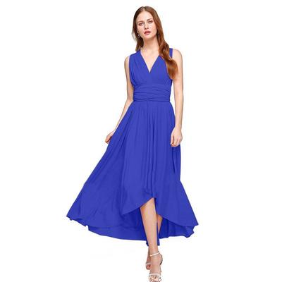 EBay Independent Station European and American Hot Multiple Wear Cross Front Short Back Length Open Back Sexy Bandage One-Piece Dress Long Dress