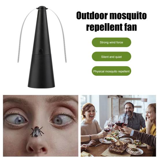 Fly Repellent Fan with Reflective Blades Portable Battery Operated Indoor Outdoor Tabletop