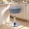 Bar Stool, Bistro Stool with Storage Space, Swivel Bar Chair, Height-adjustable Kitchen Stool with Velvet Cover, 39x39x65 cm, Grey