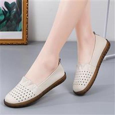 Mode Zomer Dames Mode Casual Schoenen Leer Slip-on Flats Loafers Dames Designer Sneakers Uitgehold Ademend Dames Mocassins