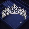 Royal Queen Geometric Crystal Crown Tiaras Headband Bridal Diadem for Princess Pageant Bride Headdress Wedding Hair Jewelry