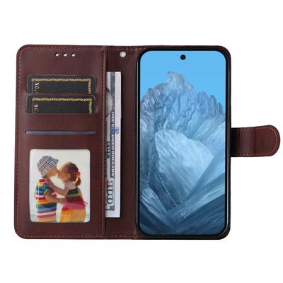 For Google Pixel 10 Pro/Pixel 10/Pixel 9/Pixel 9 Pro Leather Case 3 Card Slots Stand View Phone Cover Calf Texture