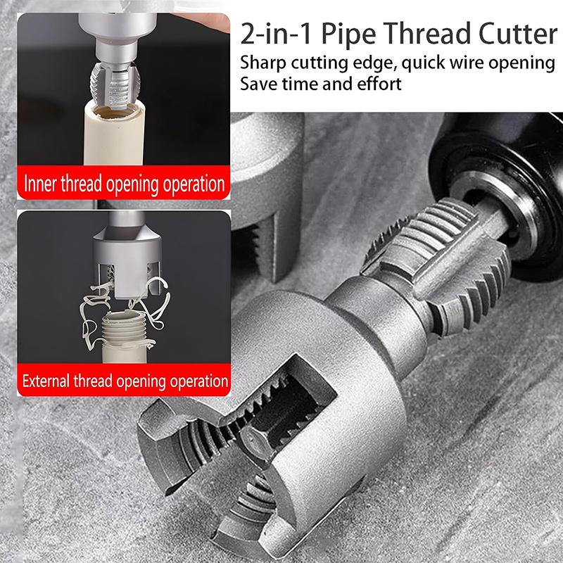High Speed Electric Drill Pipe Threading Tool For DN15 DN20 Water Pipe With 4/6 Points Double Ended Internal External Cutting