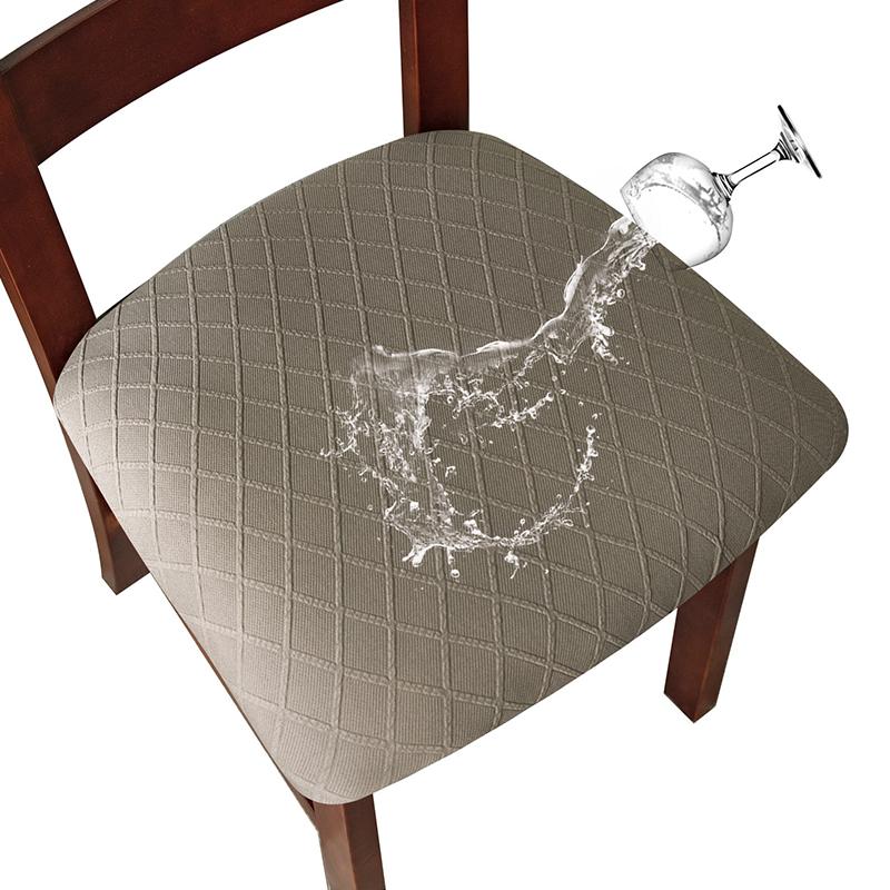 1Pc Polyester Dining Chair Dining Room Removable Cushion Covers Washable Upholstered WaterProof Chair Covers Elastic