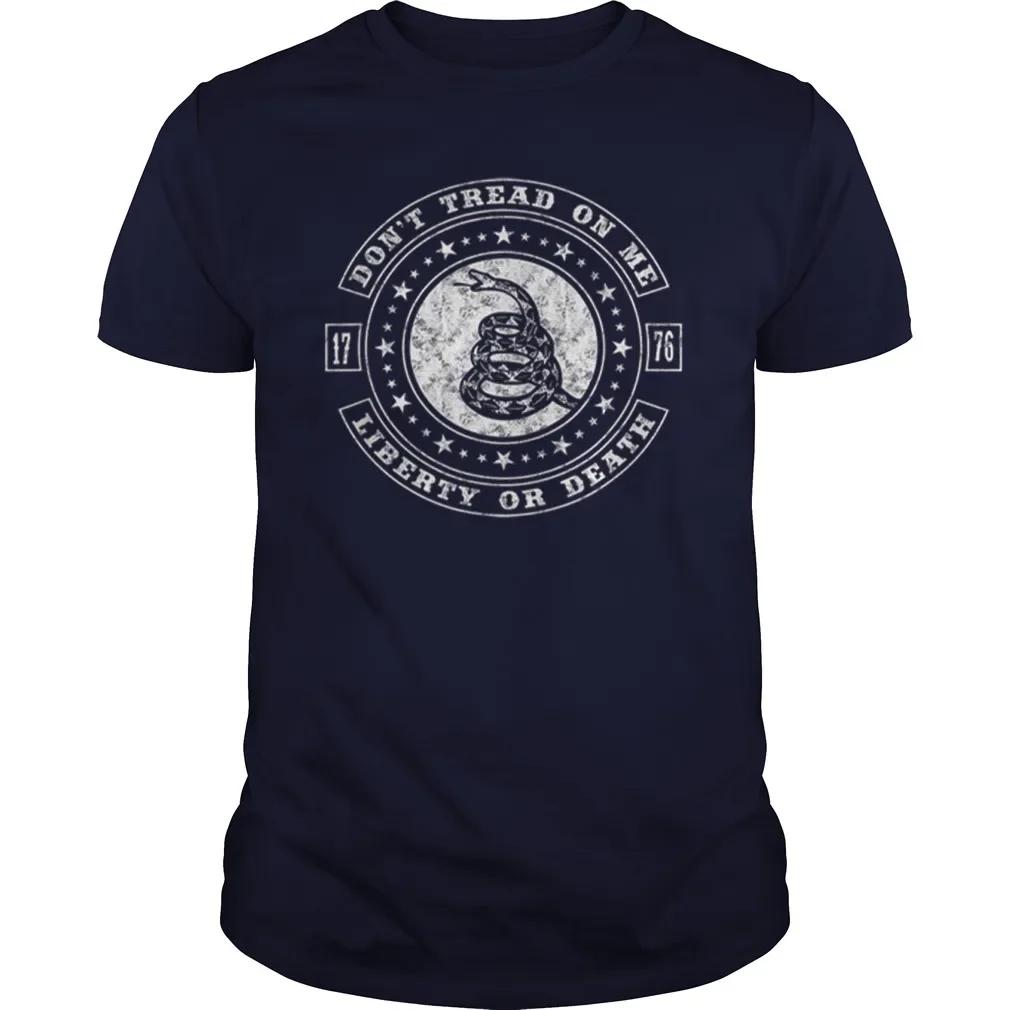 Don't Tread on Me Schlangenflagge Freiheit oder Tod 2. Zusatz Amendment T-Shirt 100% Baumwolle Rundhalsausschnitt Sommer Kurzarm Freizeit Herren T-Shirt