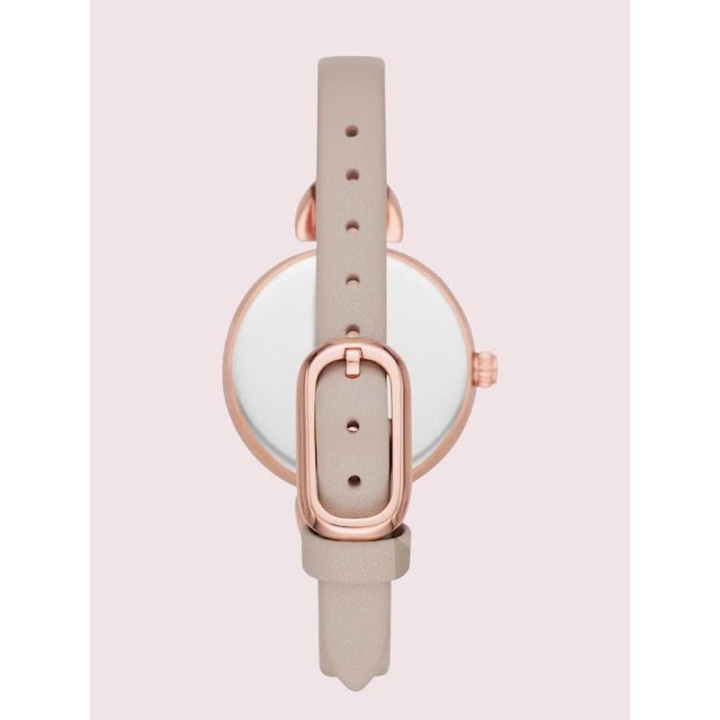 Used Katespade Hollis Three Hand Matte Gray Leather Watch KSW1548