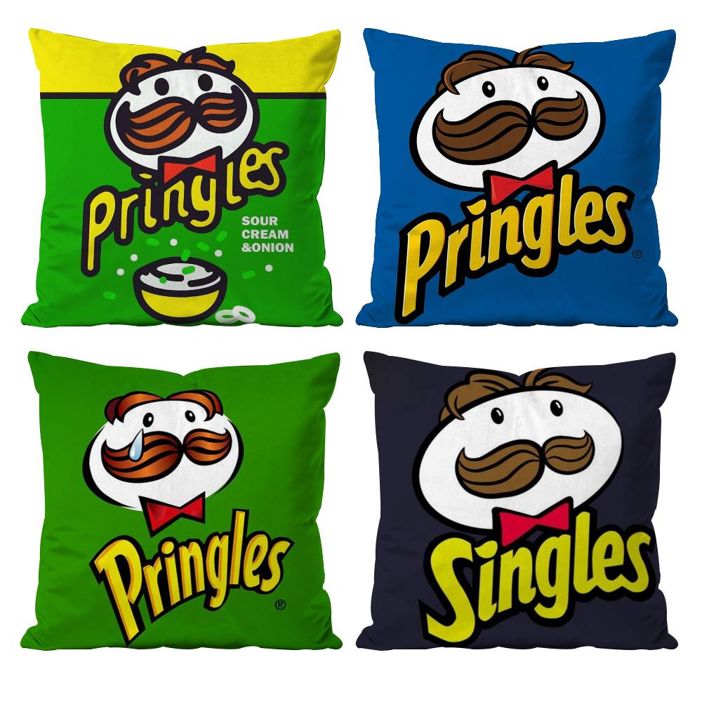 Bearded P-Pringles Pillow Case Anti-dustmite Pillowcase Invisible zipper silky short plush Sofa cushion cover