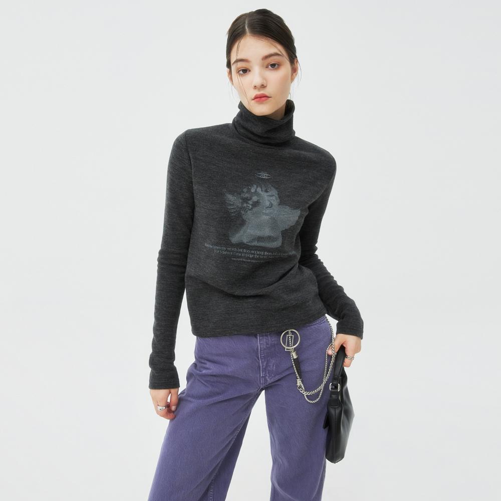 Uncover Plaster Cast Turtleneck Knit-Black Free