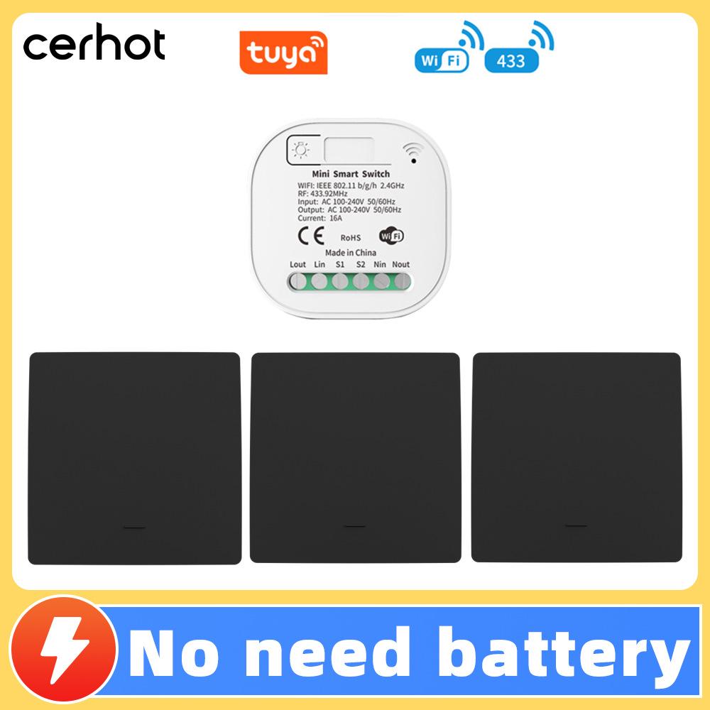 Tuya Graffiti ZigBee Smart WiFi Selbstversorgender Kabelloser Lichtschalter