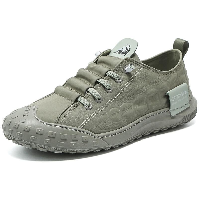 Fashion Men's Sports Casual Shoes Crocodile Pattern Breathable Walking Shoes Travel Shoes
