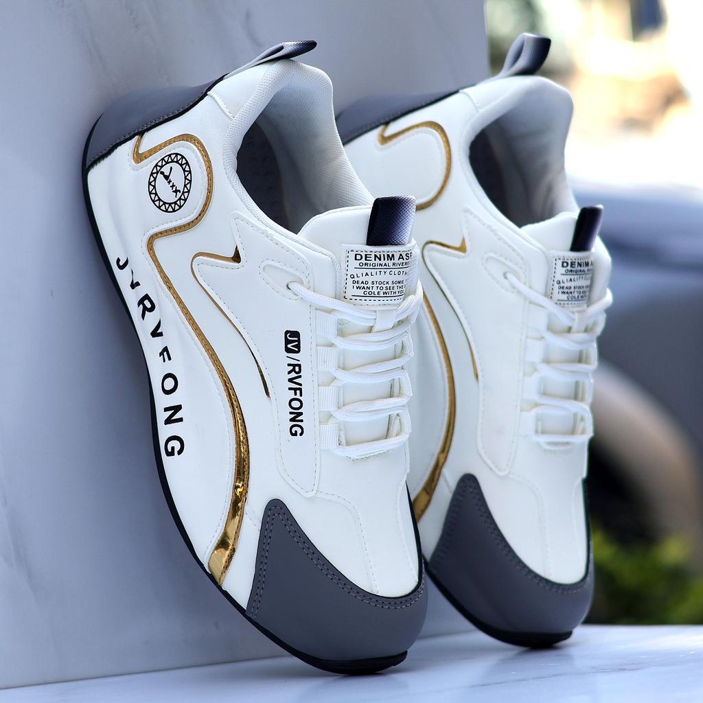 New men's leather waterproof sports casual shoes non-slip soft sole lightweight dad shoes running shoes