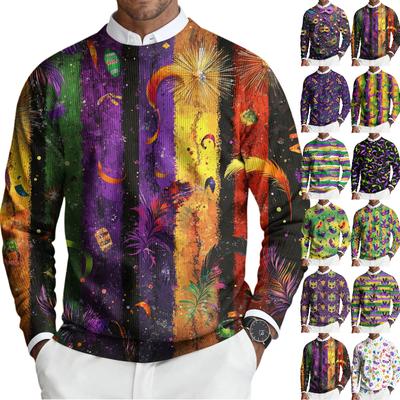 Herren Rundhals Langarm Rippstrick Pullover