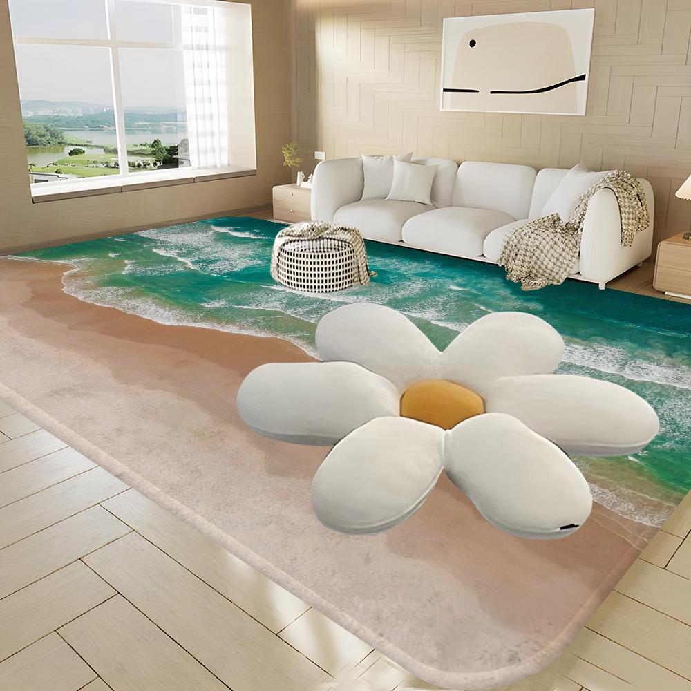 Large Waves Beach Floor Mat Nordic Style Home Doormat Bathroom-Toilet Mats Bedroom Hotel Decor Mat