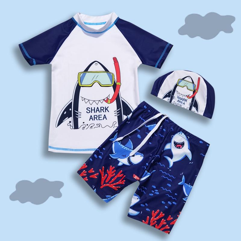 2023 Boys' Quick-Dry Swimwear Set: Split Style Swimsuit with Trunks for Children, Available In Small, Medium, Large