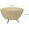 Housse ronde pour table de jardin 127 × 58 cm imperméable anti-poussière beige