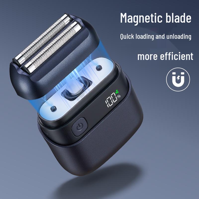 Electric Shaver with Digital Display, Magnetic Double Blade, Fast Charging, Mini Household Razor