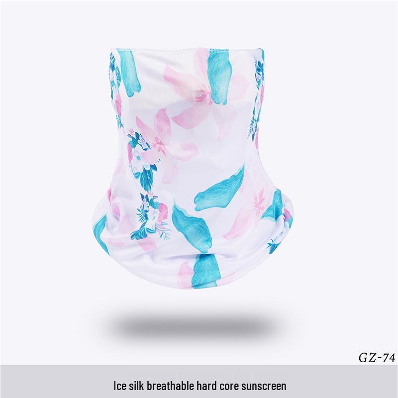 Ice Silk Ear-Hanging Face Mask - Breathable Sunshade & Neck Gaiter for Cycling & Sports