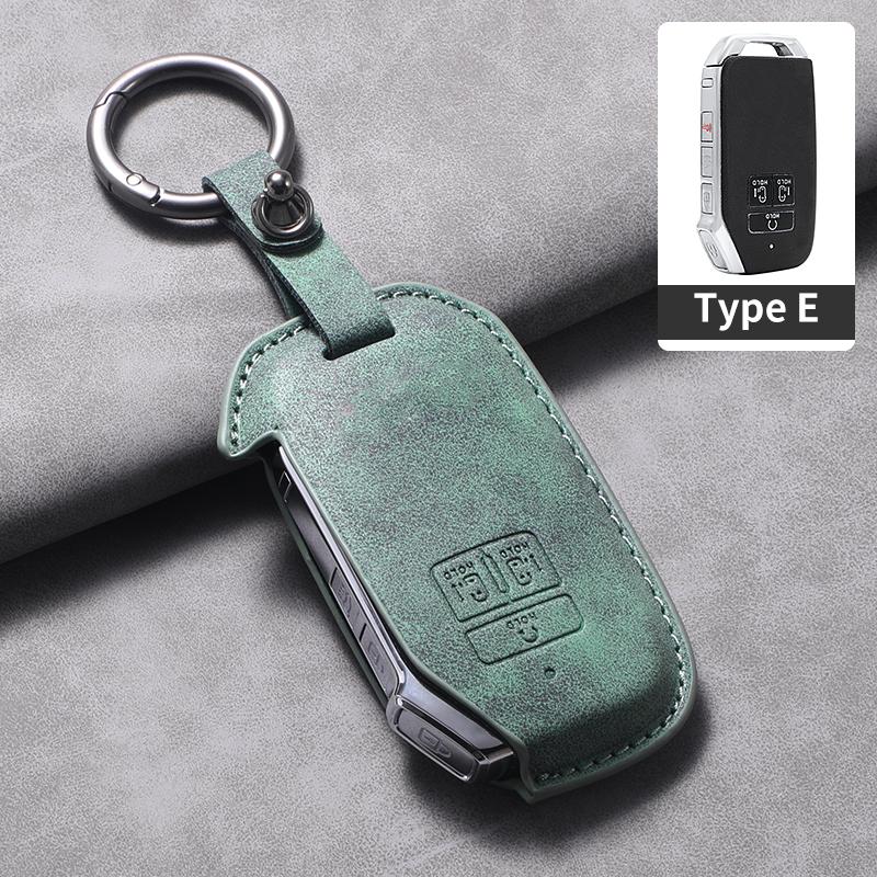 7 Bottons Leather Car Key Case Fob Cover For Kia Carnival K7 2021 2022 Car Remote Key Case Cover Shell Fob Keychian Accessories