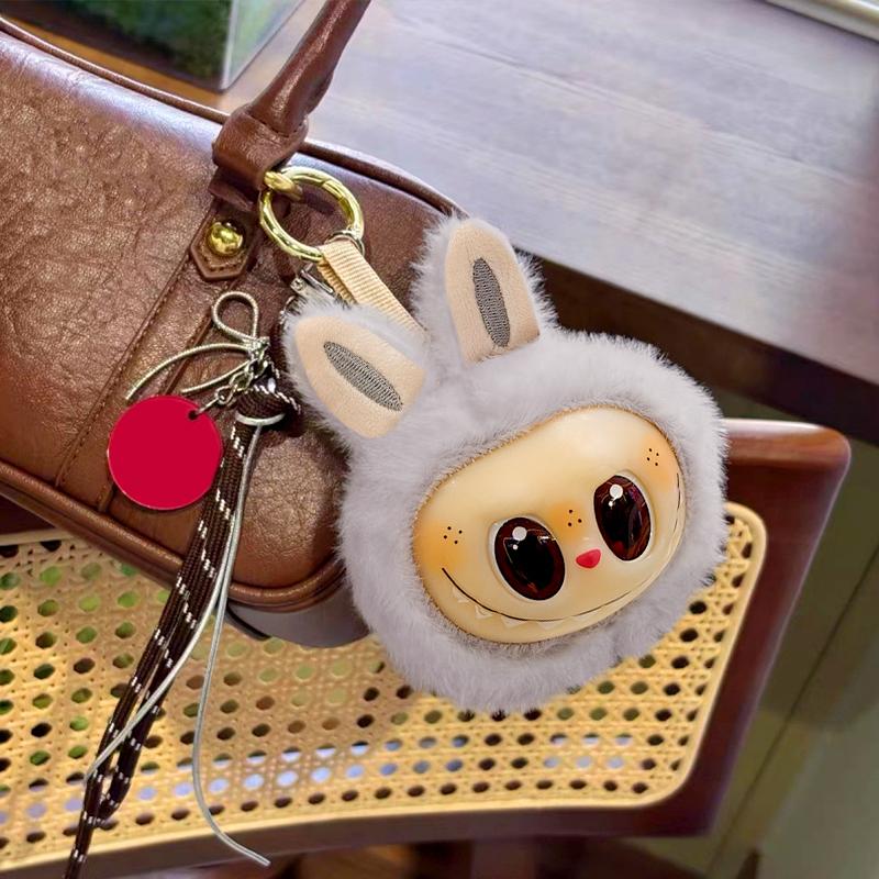 1Pc Plush Pendant Cute Labubu Pendant Collectible Toy PP Cotton Internet Celebrity Plush