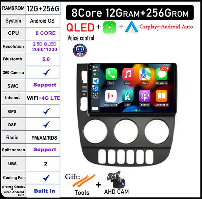Car Radio For Mercedes Benz M-Class W163 ML 1997-2005 Android Auto Carplay BT Navigation GPSMultimedia Stereo WiFi+4G Video
