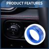 INFINAUTO Scheinwerfer Nebelscheinwerfer Bedienknopf Abdeckung für Dodge Ram 2018-2022 Innendekor Zierleiste Blau 1 Stück