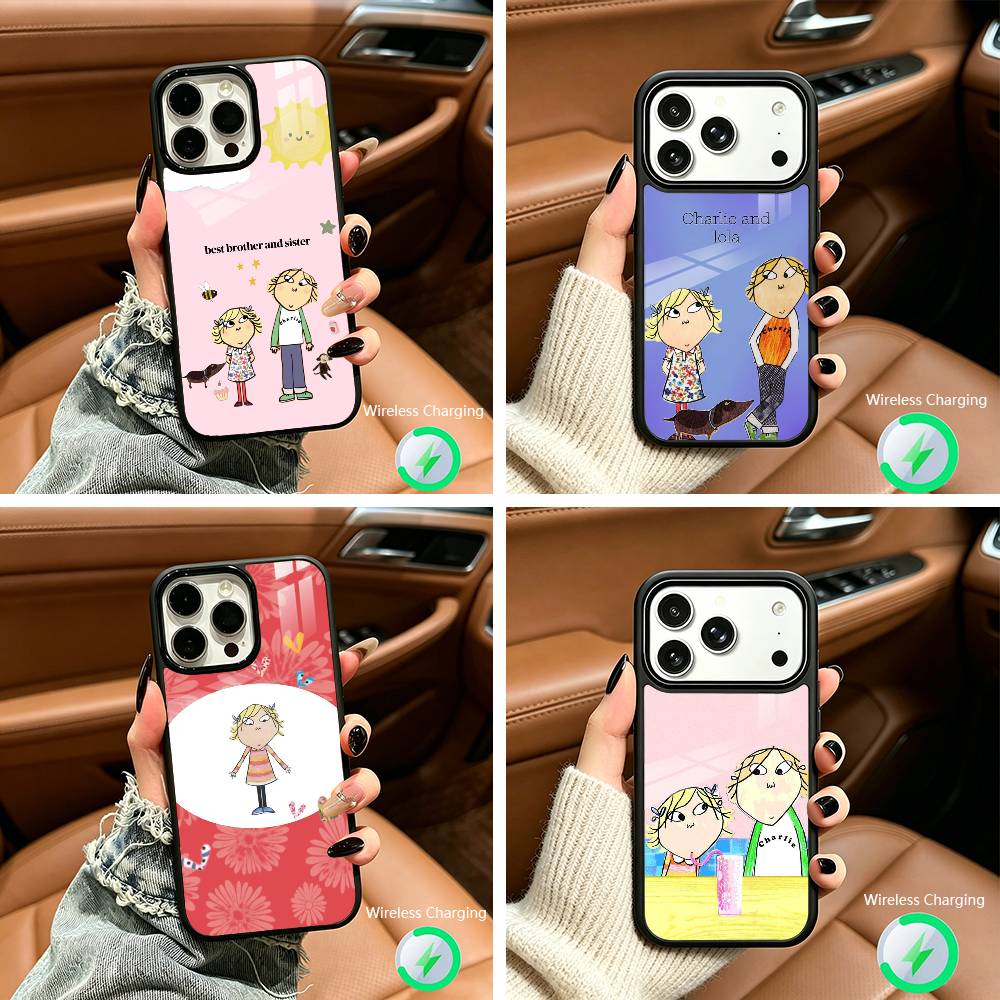 Animation Charlie and Lola For IPhone17 16 15 14 13 12 11 Plus Pro Max Plus Wireless Charger Phone Case