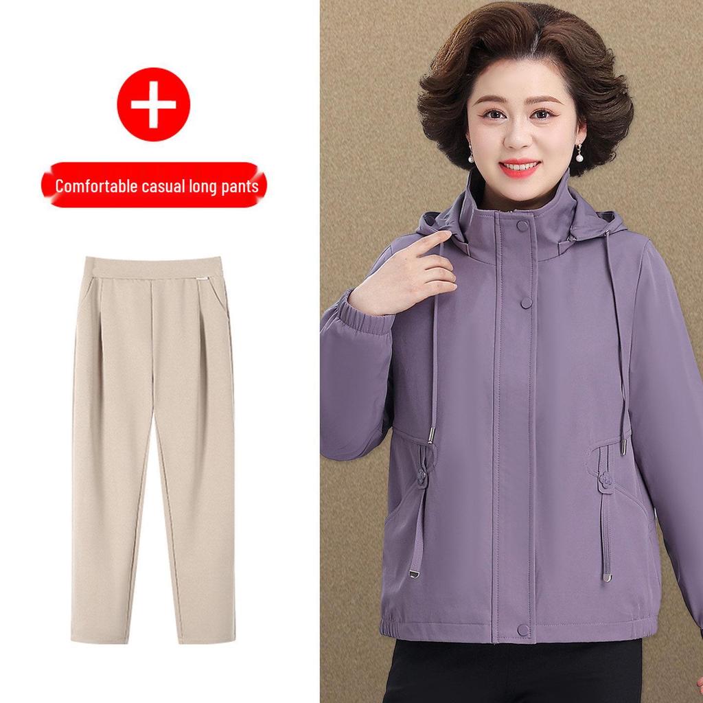 Mother's Day Spring Windbreaker Jacket for Middle-aged Women