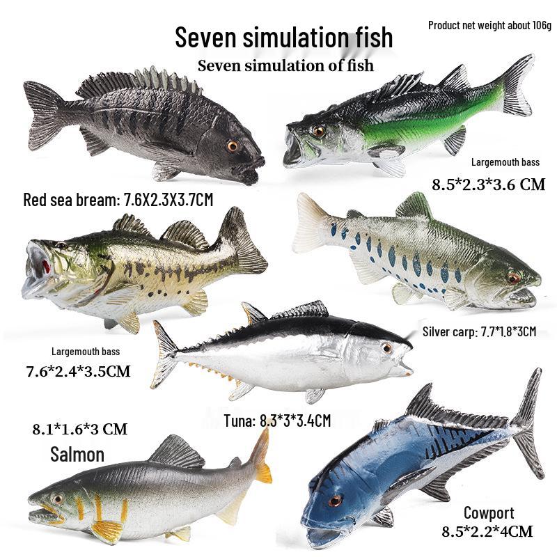 Cognitive Ocean Animal Model Toy - Salmon, Bass, Tuna, Marlin, Shark