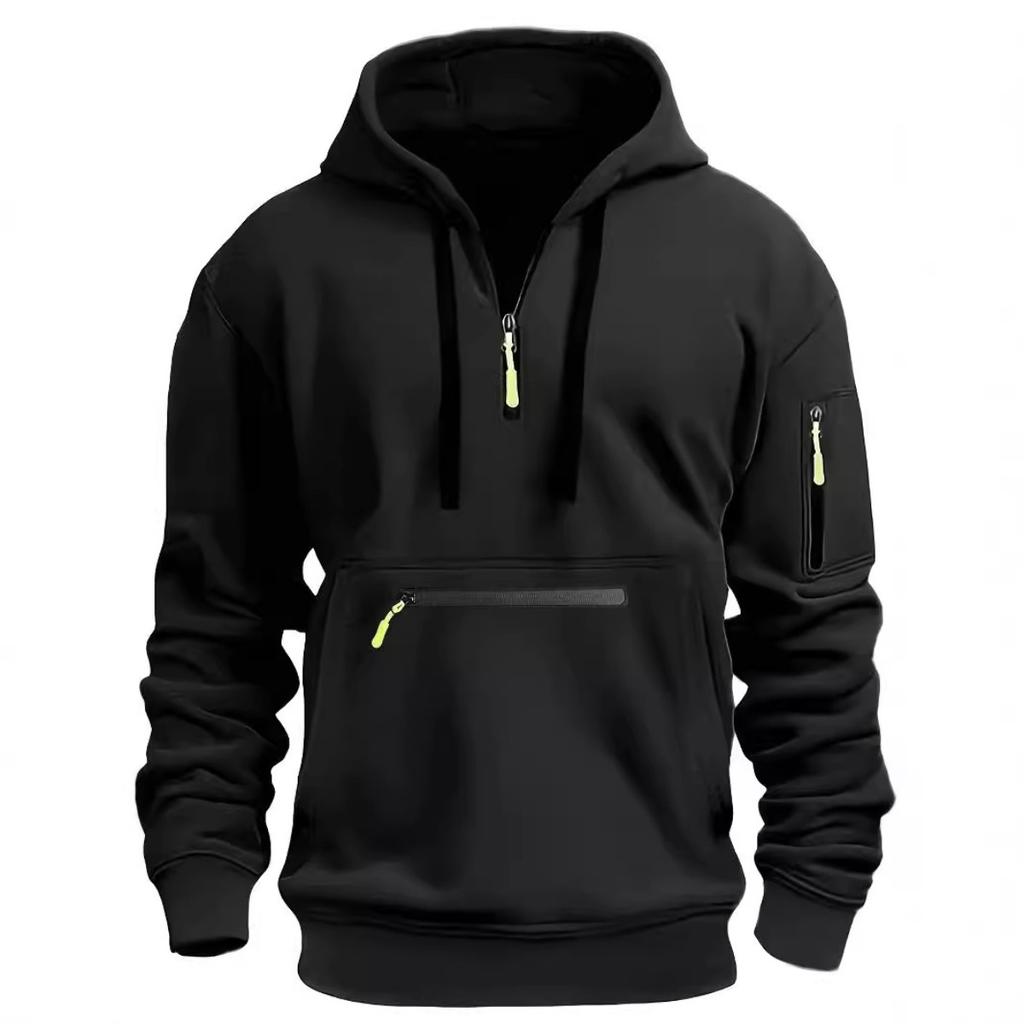 Men's Outdoor Hoodie - Full Zipper Design, Long Sleeve Hoodie, Suitable for Hiking, Camping, Daily Winter Wear - Machine Washable Cold Jacket