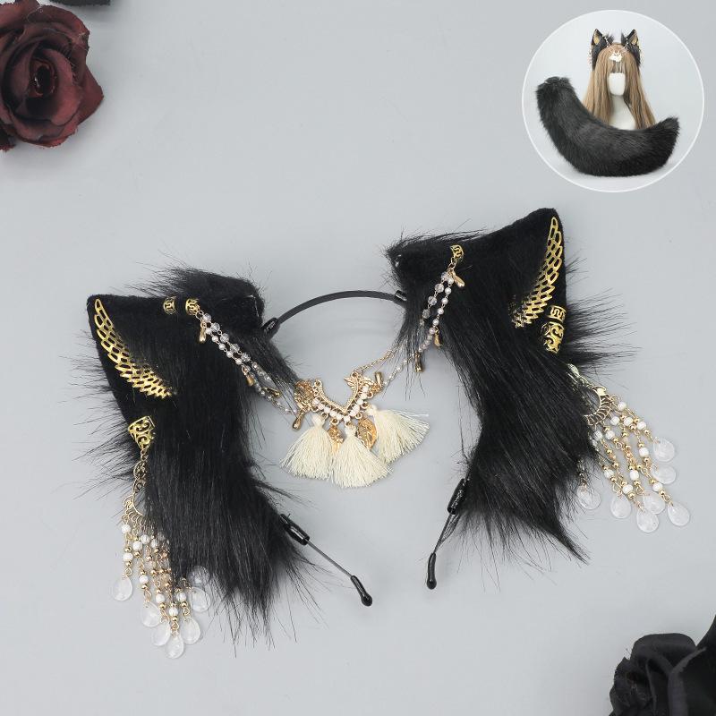 

Plush animal ear pendant headgear ethnic style exotic hair accessories cosplay comic show props accessories headband