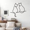 Modern Metal Cat Wall Art Minimalist Line Design Laser Cut Silhouette Indoor Outdoor Iron Decor For Living Room Bedroom Bathroom