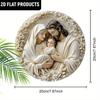 1/2pcs 2D Baptism Pray Faith Theme Family Wooden 7.9Inch/20cm Round Hanging Sign Wall or Door Decor Wall Art, Outdoor Courtyard