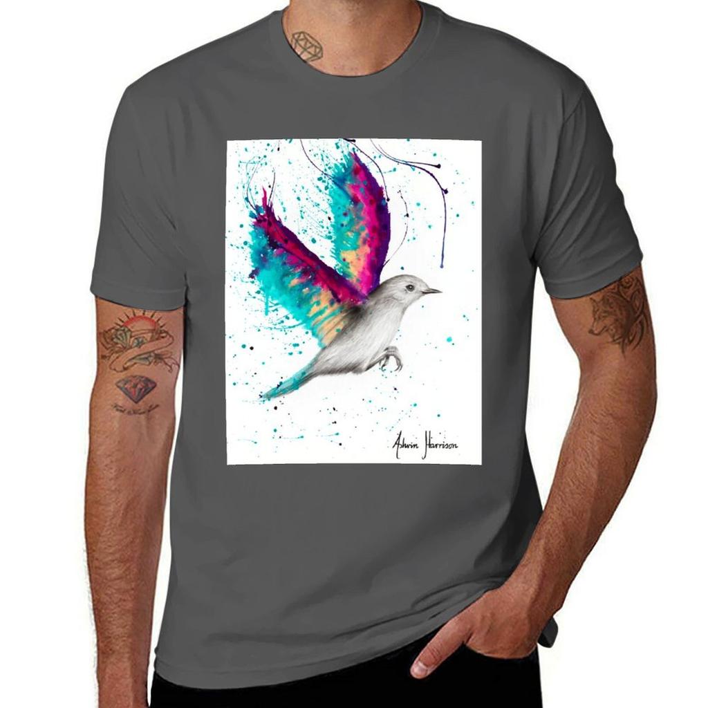 Sunset Sea Wings T-Shirt Man T Shirt Designer Man T Shirt Heavy Cotton Mens Graphic T Shirts T-Shirt