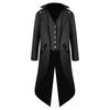 Gentleman Tailcoat Solid Color Long Sleeves Gothic Outerwear Single Breasted Split Tuxedo Coat for Halloween