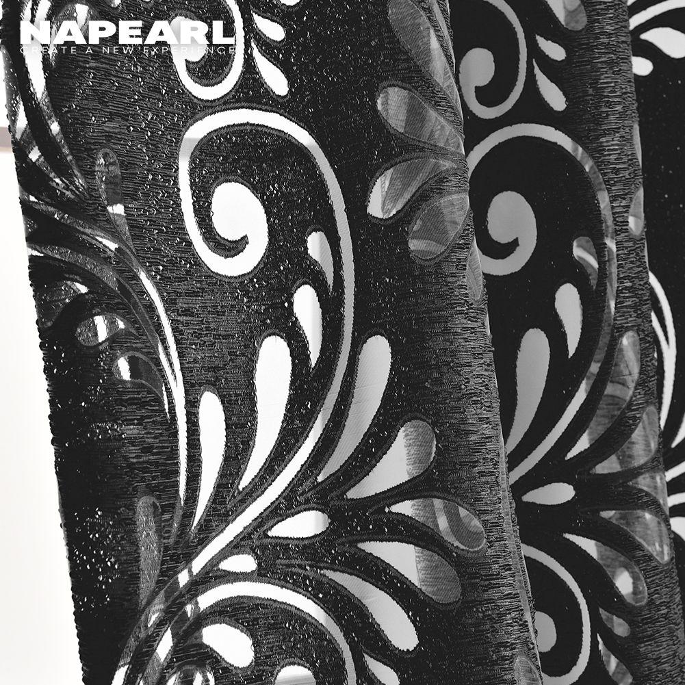 1PC Napearl Fashionable and Versatile European Retro Jacquard Solid Color Gauze Curtain for Living Room Bedroom Home Decor