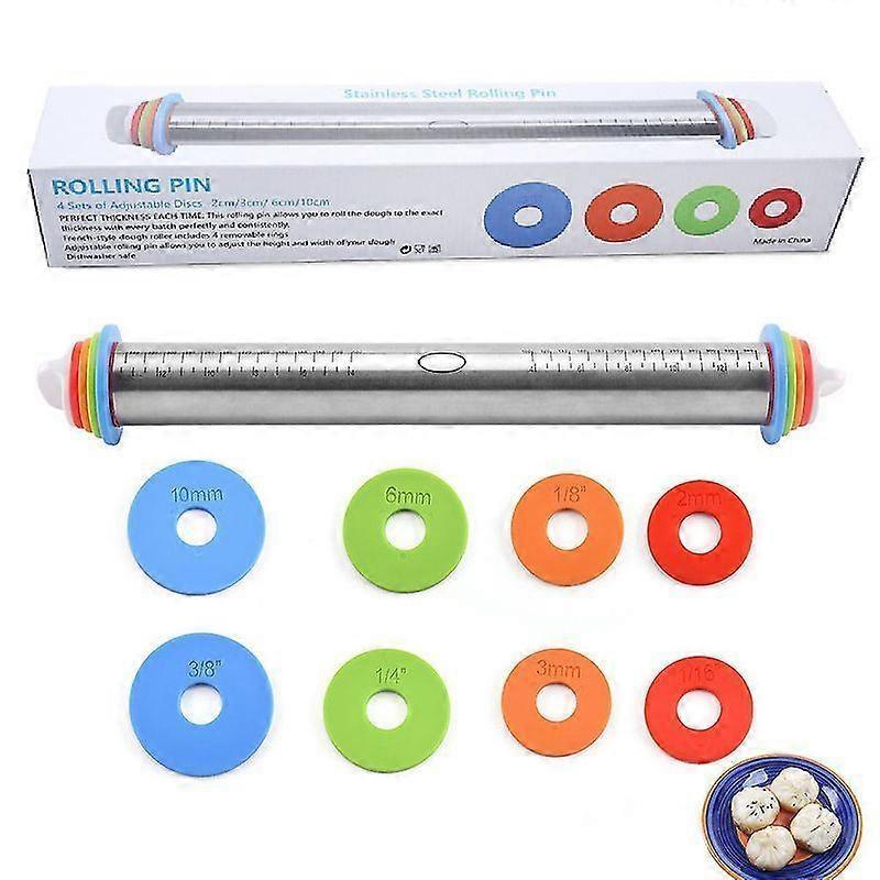 Lebanghui Rolling Pin - Stainless Steel Rolling Pin 17 Inch Adjustable Rolling Pins