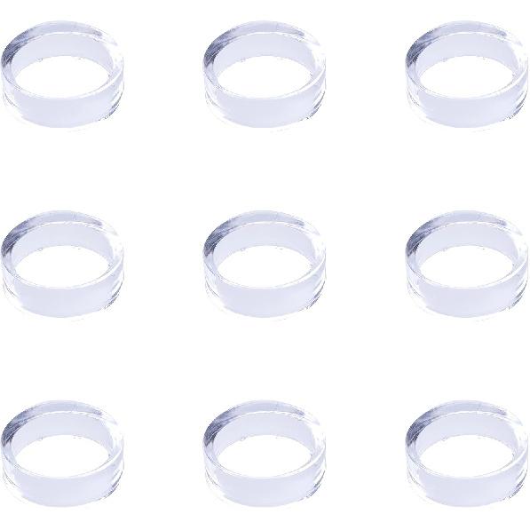 sowaka 9 Pcs Display Stands Acrylic Clear Small Round Baseball Ring Stands Easel Holders for Soft Ball Tennis Ball Spheres Marbles Collection