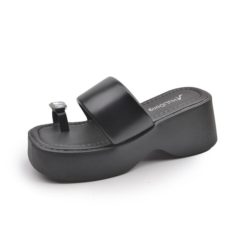 2025 kleiner Mann Höhenzunahme super High Heel Schuhe Drag Damen Sommer Muffinsohle dicker Absatz Zehen coole Hausschuhe dicksohlige Keilabsatzschuhe